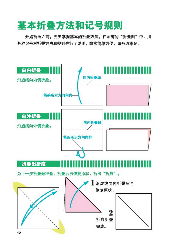 简单折纸大百科:《简单折纸大百科》基本折叠