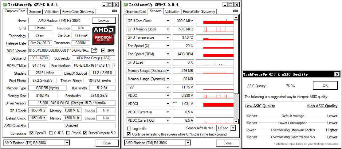 电 源:xfx(讯景)xts 520 系 统:windows 7 64bit 软 件:gpu-z