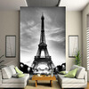 Пользовательские 3D Wall Mural Photo Wallpaper Эйфелева башня Париж-Сити Ностальгия Серые стены Контактная бумага для гостиной Телевизор Диван-фон
