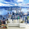 Новый дизайн текстуры обои 3D-стерео Blue Sky City Building Пейзаж фото Mural Столовая Гостиная Диван Фон Стены