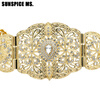 Новое прибытие цветка золота цветка шкафута шкафута пояса повелительницы Rhinestone ювелирных изделий регулирует длину европейский