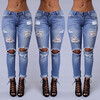 Fashion Distressed Hole Ripped Boyfriend Jeans For Women Cotton Stretch Denim Pants Pantalon Femme Vaqueros Mujer S-XXL summer fashion womens denim pants ripped hole jeans stretch knee length jeans sexy torn femme skinny body jeans