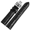 NP01 22mm Watch Band Женщины и мужчины с серебряной бабочкой Пряжка Телячья кожаный ремешок черный / коричневый / темно-коричневый