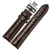 NP01 22mm Watch Band Женщины и мужчины с серебряной бабочкой Пряжка Телячья кожаный ремешок черный / коричневый / темно-коричневый