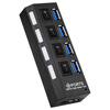 4 порта индивидуальных переключателя питания USB 3.0 концентратор со светодиодной подсветкой