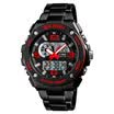 SKMEI 1333 Hombres Cuarzo 3 Tiempo Cronómetro Relojes Reloj Analógico Digital Reloj Atrás Reloj de pulsera 5ATM Impermeable Moda Casual Retroiluminación M