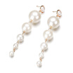 Trendy Elegant Creative Big Simulated Pearl Long Earrings Pearls String Statement Dangle Drop Earrings For Wedding Party Gift