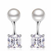 Clear Cubic Zirconia Stud Earrings For Women Lovers Xmas Gift Anniversary Classic Simple Fashion Jewelry WHE10