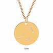Fashion Constellation Necklace Stainless steel zodiac round disc necklace