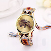 Automatic Mechanical Ethnic-style Man Woman Quartz Knit Elephant Watch Plush Band