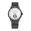 OUKESHI Moda Hombres Negocios Impermeable Cuarzo Pistola Negro Malla Reloj De Pulsera