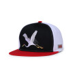 NUZADA Full Cotton Contrasting Color Stitching Flat Brim Hip Hop Hat Star Embroidered Popular Logo Baseball Cap