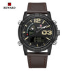REWARD 63092 Male Quartz Digital Movt Watch Leather Strap Sports Wristwatch