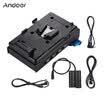 Andoer Adaptador de placa de batería V-lock de montaje en V con abrazadera de varilla de doble orificio EN-EL15 Adaptador de batería simulado para BMCC BMPCC Nikon D850