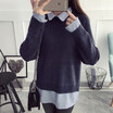2018 autumn&winter new loose large size sweater cardigan jacket in the long Korean version plus bat sleeve sweater