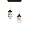 Baycheer HL422463 Double Headed Cage Style LED Multi Light Pendant in Black