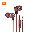 JBL T180A In-ear Music Headphones 35mm Wired Stereo Headset Line Control Hands-free with Microphone Smart Phone Earphone Red