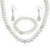 Personalidad de la moda Conjunto de joyas de perlas Aretes Pulsera para mujeres Compromiso de boda