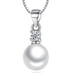 Cubic Zirconia Imitation Pearl Pendant Necklaces For Women Female Party Jewelry Classic Anniversary Gift WJ129