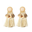 Bohemian style earrings&earrings with overstated alloy resin tassels