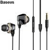 Baseus 35mm Wired Earphone With Mic Double Dynamic In-ear Earbuds Earphones With Microphone For Samsung XiaoMi iphone 6 6S