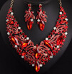new nice luxury fashion exaggerated crystal flashing diamond necklace earrings set dress party bride female accessories