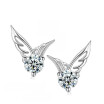 Fashion Angle Wing Design Crystal Stud Earrings for Women Fine Jewelry Plated Rhinestone Earrings Girls Gift WHB76