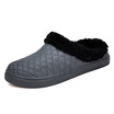 Mens Cozy Fuzzy Wool Fleece PU Upper Slippers Slip On Clog Winter House Shoes Indoor&Outdoor