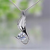 White Purple Cubic Zirconia Pendant Necklaces For Women Classic Fashion Jewelry Accessories Anniversary Gift W-A30