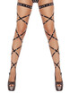 Sexy Womens Thigh Leg Wraps Strap Bandage Stretchy Crystal Rave Dance Clubwear