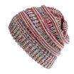 Womens Girl Stretch Knit Hat Messy Bun Ponytail Beanie Holey Warm Hats Winter