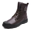 Mens Boots Fashion Casual Boots Genuine Leather Lace Up Martin Boots High Cut Shoes For Men Black Brown Size 39-44