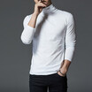 Mens Long-Sleeved Tops Slim Trendy Simple Shirts Warm High Collar Bottoming T-Shirts