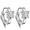 Butterfly Cubic Zirconia Hoop Earrings For Women Fashion Jewelry Brithday Gift Classic Korea Trendy Accessories F87