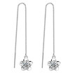 Flower Dangler Drop Earrings For Women Fashion Bride Party Jewelry Gifts CZ Cubic Zirconia Eardrop CJ17