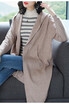 Medium&long loose hooded knitted winter 2018 womens wear new woollen sweater Korean version of the pure color sweater coat