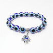 Fashion Silver Color Blue Evil Eye Hamsa Hand Fatima Palm Bracelets for Women Beads Chain Vintage Jewelry Gifts