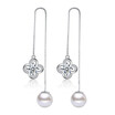 Classic Elegant Long Earrings For Women Fashion Cubic Zirconia Jewelry Imitation Pearl Dangler Drop Earrings E170