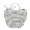 Fashion Women Ribbon Handbag Straw Weave Knitting Bucket Bag Summer Beach Holiday Totes Shoulder Bag
