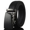 xsby Mens Genuine Leather Belt- Ratchet Black Dress Belts for Men with Automatic Buckle