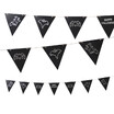 Happy Halloween Hanging Paper Banner Hollow-Out Triangle Flag Garland 7 Flags 35m String Halloween Decor Props--Skull Pumpkin