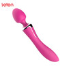 Leten Waterproof Silicone USB Charge Vibrator G-Spot Dual head shake Multi-Speed Magic AV Wand Sex Toys For Women