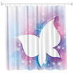 Fancy Butterfly Polyester Shower Curtain Bathroom Curtain High Definition 3D Printing Water-Proof