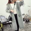 New autumnwinter 2018 hollow back sweater jacket grey loose knitted sweater thickened cardigan woman