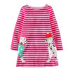 Girls Dress Long Sleeve Winter New Girls Casual Pencil Striped Dresses Embroidery Cute Children Baby Girls Dresses Kids