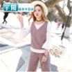 Set female spring fashion tide 2017 new Korean version of the seven-point sleeve shirt vest womens wide pants three-piece