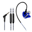 X6B In-ear Music Headphones 35mm Wired Stereo Headset Smart Phone Earphone Hands-free with Microphone Volume Control Blue