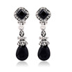 Popular Jewelry Retro Bohemian Water Drop Eardrop No Ear Hole Earrings Ear Clip for Women Black