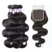 Brazilian Remy Human Hair Weave Body Wave Hair 3pcs Bundles with Lace Closure Virgin Cheap Extensions