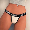 Erotic Women Thong Stretch Strap Contrast Letters T Back Low Waist Cheeky Sexy G-string Briefs